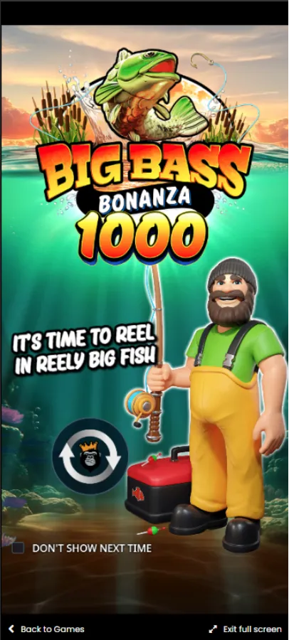 Big Bass Bonanza 1000 Main Screen